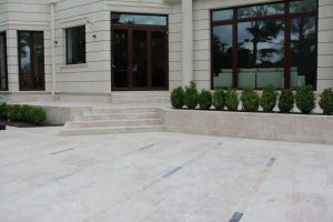 Crema Eda® Rosa Sandblasted Pavers with Orcca® Accents