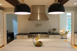 Afyon White Classic Brushed & Absolute Black Leather Countertops