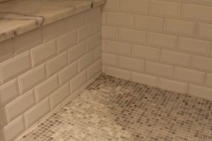 Afyon White Classic Brushed & White Bevel Subway Shower Bench