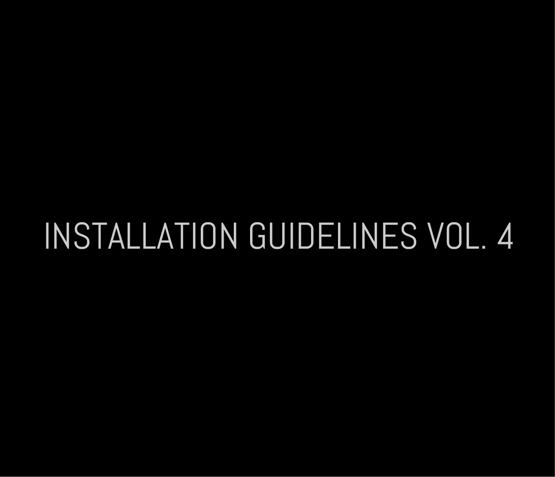 Installation Guidelines VOl 4 Installation Guidelines VOl 4